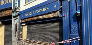 Librărie din Dublin incendiată intenționat Books Upstairs